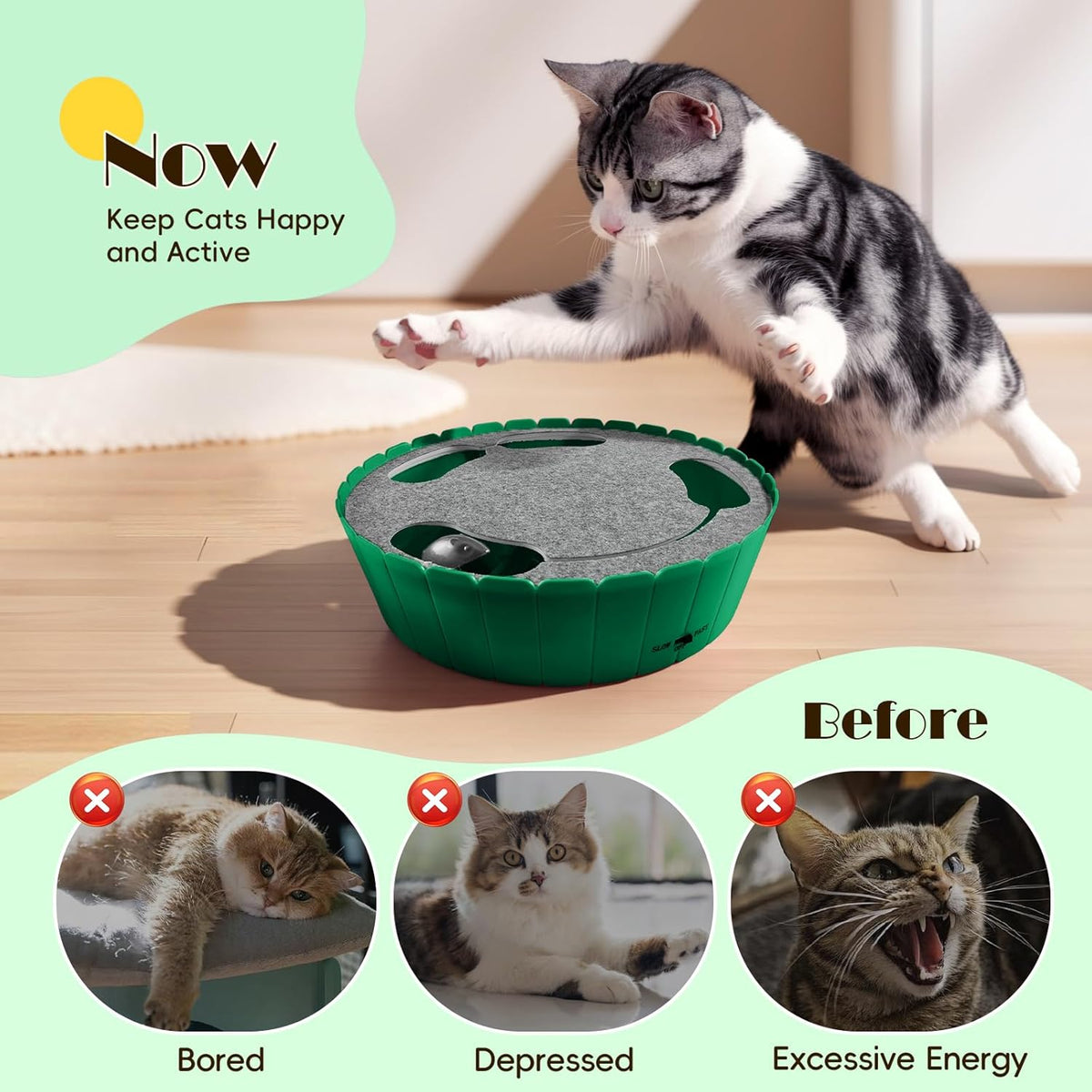 Engaging Interactive Cat Toy with Running Mouse - Automatic Track for Endless Fun!